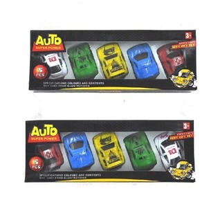 5 Mini Pull Back-biler i Æske (3 stk.)